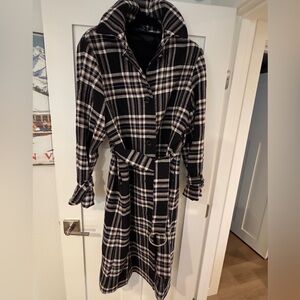 & Other Stories Black and White Plaid Coat